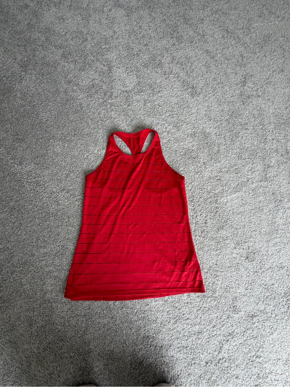 Athleta Red Racerback Tank with Subtle Stripe